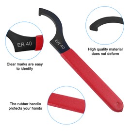 yoivkgo Set of 4 Type C Hook Wrenches, C Shape Wrench with Non-Slip Grip for Adjusting Shock Absorbers and Nuts with Round Holes or Grooves (Red)