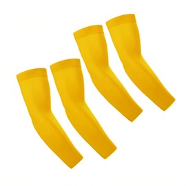 TEVEUNI Arm Sleeves for Women Men Hand Cover Cooling Compression Arm Sleeve Tattoo Cover Up Sleeves to Cover Arm Warmers, Lemon Yellow, One Size