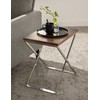 Kate and Laurel Laraway Folding Side Table, 20x14x20, Silver
