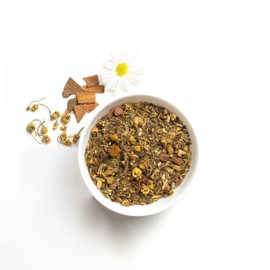 Calm In A Teacup Tea, Chamomile Lemon Balm loose leaf tea for sleep and relaxation, Organic Ingredients