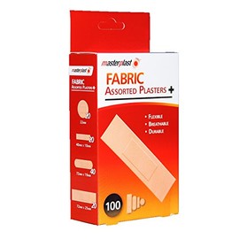 MasterPlast Fabric Assorted Plasters Box 100 - Flexible, Breathable & Durable