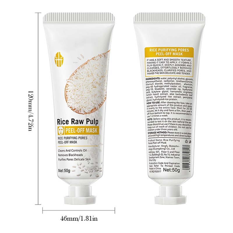 Rice Raw Pulp Peel-Off Mask, Purifying Pores Peel-Off Mask, Deeply