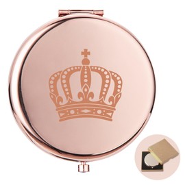 Lcoanriut Christmas Day I Love You Gifts for Her, Valentines Day Gifts Crown Rose Gold Compact Mirror, Wedding Gifts Christmas Party Gift Anniversary Birthday Gifts for Her Mom Daughter Sister