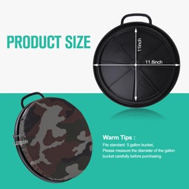 ZAIXIA 5 Gallon Bucket Seat, 360-Degree Swivel Seat Foam Cushion Bucket Seat Lid with Waterproof Cover for Dove Duck Hunting, Fishing, Baseball, Gardening and Camping