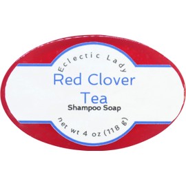 Eclectic Lady Red Clover Tea Shampoo Soap Bar with Pure Argan Oil, Silk Protein, Honey Protein and Extracts of Calendula Flower, Aloe, Carrageenan, Sunflower - 4 oz Bar