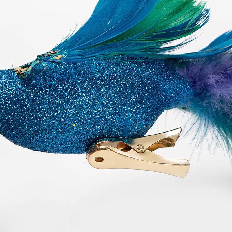 2 Pack Blue Peacock Christmas Decorations, 18.9 Inch Artificial Peacock