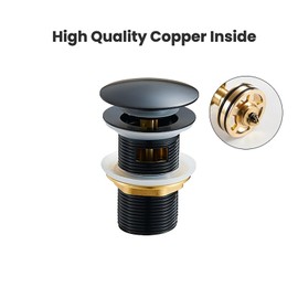 Pop-up Tub Drain Kit, Matte Black Tub Stopper for Freestanding Bathtub, Freestanding Tub Drain Kit