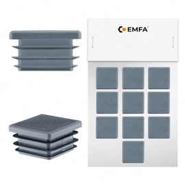 EMFA Lamellar Plugs for Square Tubes 40 x 40 mm Anthracite Pack of 10 Pipe Plugs 40 x 40 Square Tube Plastic Square 4 x 4 cm Plug Cover Pipes Pipe Cover for Moulded Pipe End Cap