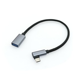 JZK 30 cm 5 Gbit/s rechtwinkliger 3.0-USB-C-Stecker auf USB-A-Buchse, Adapter, OTG-Datenkabel, Aluminium-USB-Typ-C-Verlängerungskabel für Laptop, PC, Smartphone, Tablet, Game-Controller