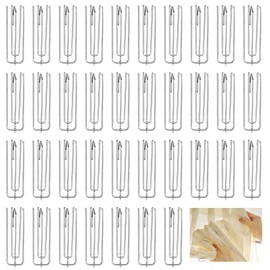 40 Pack Pinch Pleat Curtain Hooks, Stainless Steel Header Tape Pins, Heavy Duty Metal Curtain Hooks for Window Door Bathroom Curtain (Silver)