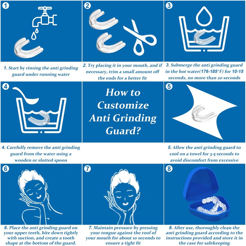 Pack of 6 Grinding Splints for Night in 2 Sizes,