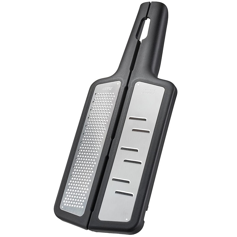 GEFU 50490 Rapino Folding Grater, High-Quality Stainless Steel/Plastic, Black/Silver
