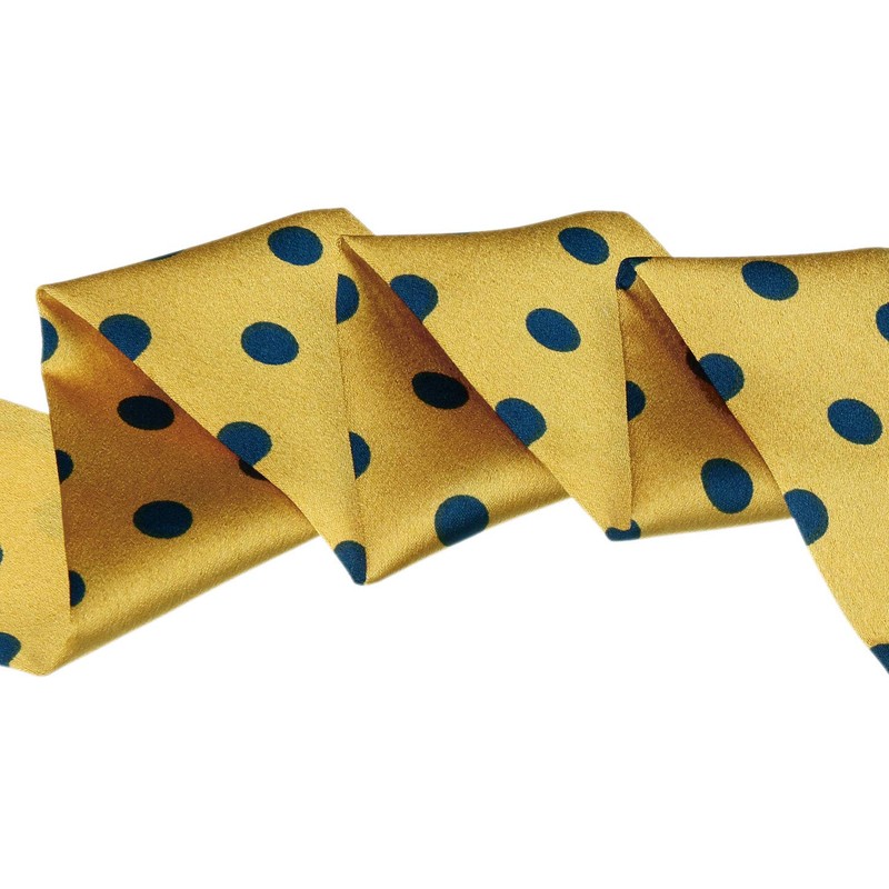 Allegra K 50s Skinny Silky Scarf Polka Dots Waistband Long