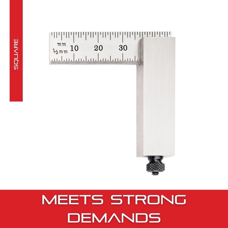 Steel Reading Double Square with Graduated Blade, Both Edges One