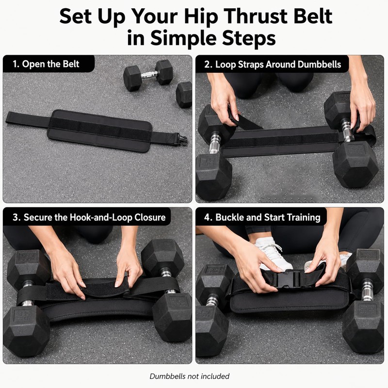 GuangTouL Hip Thrust Belt for Dumbbells