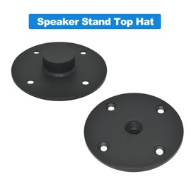 Howonder Speaker Mount Adapter with M20 Threading,4.13"x1",Metal Speaker Stand Top Hat with M20 Threading, 105X25mm (2 Packs Black)