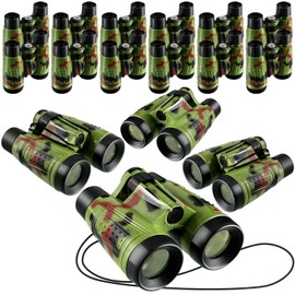 16 Toy Binoculars with Neck String for Kids Learning Novelty Binocular Bulk Safari Party Favors Jungle Binoculars for Explorers Gifts Bird Watching Camping Hunting, 4.3 x 4.1 Inches (Camouflage)