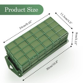 YOMUME Floral Foam Cage 2 Pieces, Flower Cage Holder with Floral Foam for Fresh Flower Arrangement and Artificial Flowers, Dry Floral Foam Blocks for Wedding, Green Florist Foam