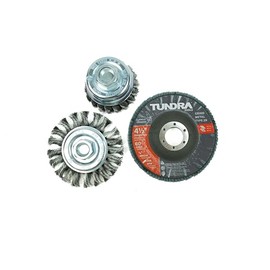 Tundra Tools 3 Piece Mini Grinder Set 58093, Flap disc to Grind and Finish, Wire Cup Brush to Remove Rust and Corrosion, Wire Wheel for Removal of Paint and Surface Rust