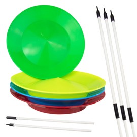 Juggle Dream Set of 4 Turntable Juggling Plates with 4 Separable Handsticks Classic Circus Turntable for Children and Adults Spinning Plates