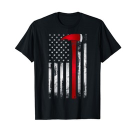 Fireman Thin Red Line American Flag Axe gift for Firefighter T-Shirt
