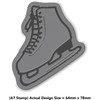 'Ice Skating Boot' Rubber Stamp - Unmounted Design for Crafting