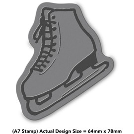 'Ice Skating Boot' Rubber Stamp - Unmounted Design for Crafting & Scrapbooking, A7 (RS00054041)