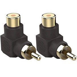 Greluma 8pcs Gold Plated RCA Male to RCA Female 90 Degree Right Angle Adapter (4 Colors)