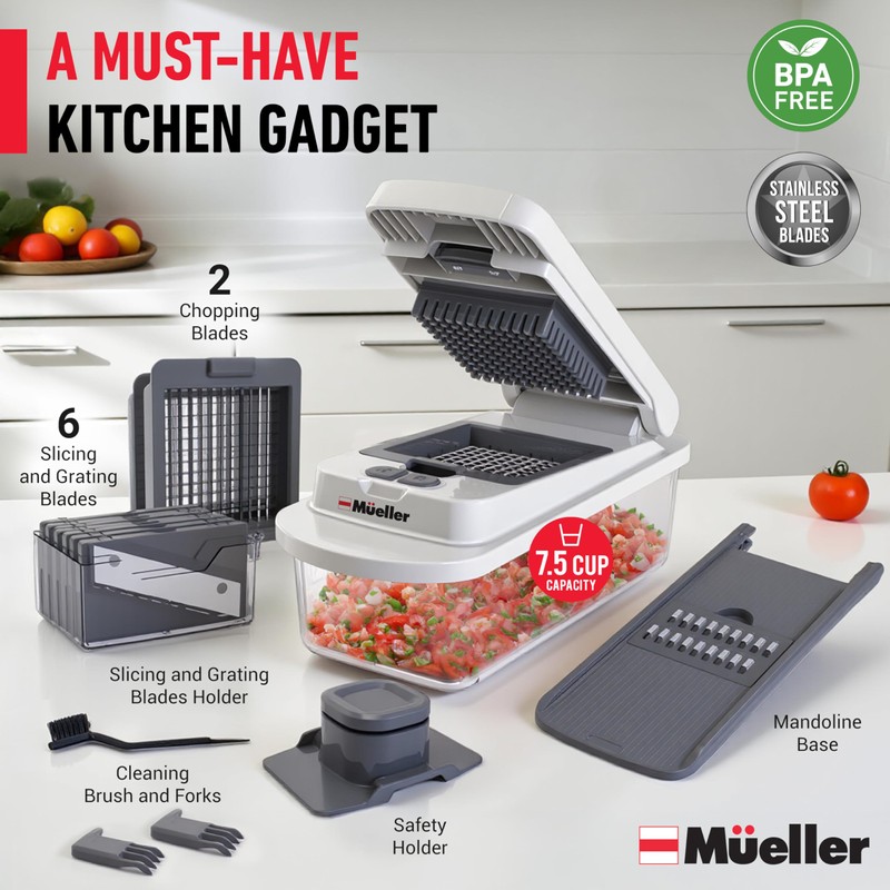 Mueller Pro-Series 10-in-1, 8 Blade Vegetable Chopper, Mandoline Slicer, Food