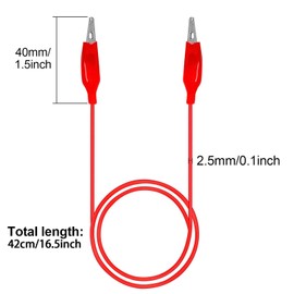 20 PCS Alligator Clips Electrical, 5-Color 21.5inch Test Leads with Alligator Clips, Stamping Jumper Wires for Electrical Testing, Circuit Connection, Experiment