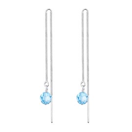 Elli Women 925 Sterling Silver Xilion Cut Crystal Earrings, Silver