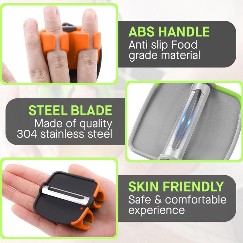 EZONEDEAL Fruit Peeler Ultra Sharp Double Finger Peeler Cutter Fruit