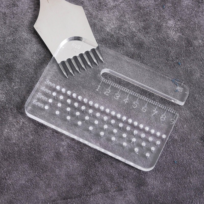 2 Pcs Acrylic Punching Aid Plate For Help Leather Hole