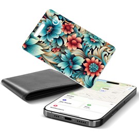 Wallet Tracker Card, Ultra-Slim Smart Card Wallet Tracker with Apple Find My (iOS Only), Rechargeable Bluetooth Tracking Card, IP68 Waterproof, Key Finder for Keys, Luggage, Purse, Laptop, and More
