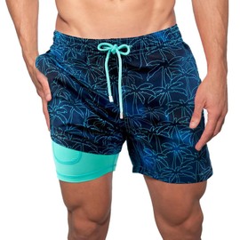 Pantalones cortos de baño 2 en 1 para hombre, pantalones cortos de running de secado rápido para hombre con bolsillos incorporados, pantalones cortos de playa para correr, nadar, salir y mucho más