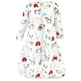 Hudson Baby Unisex Baby Plush Sleeping Bag, Sack, Blanket, Boy Farm Animals Long Sleeve, 18-24 Months