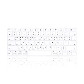 MMDW Ultra Thin Silicone Korean Language Keyboard Cover Skin for MacBook Air 13.3" 13 inch 2020 M1 Processor (Model A2337) Touch ID Accessories Protector US Version(White)