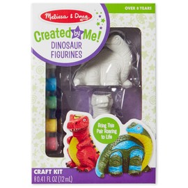 Melissa & Doug Decora Tus Propias Figuritas de Dinosaurios, Juego de Arte Todo-Incluido, Listo Para Decorar, 6 Potes de Pintura y Pinceles