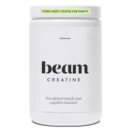 Beam Creatine Monohydrate Powder - Micronized Creatine for Muscle Growth, Strength, Endurance & Recovery - Unflavored, Fast-Dissolving, Workout Supplement for Men & Women, Keto & Vegan - 100 Servings