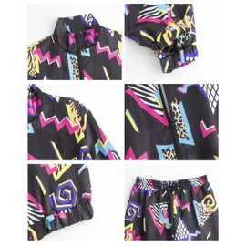 ZEROGOO 80s 90s Outfit for Men, 9 Pcs 80s 90s Costume Tracksuit Accessories Hat Hip Hop Rapper (Black, Medium)