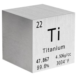 STPCTOU - cubeta de titanio de metal puro de alta densidad con grabado láser para colección de elementos, material de laboratorio, tabla periódica de elementos, colección de bricolaje, profesores, ciencia, regalo creativo (titanio, 1 pulgada)