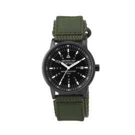 Zerone Crossover Michiharu Shimoda (SILENTPOETS) Another Trip IP Black Analogue Army Watch with Additional Olive Green Nylon Strap