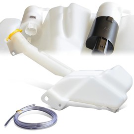 OE Style Car Windshield Washer Reservoir Tank Reservoir Cap Washer Fluid Pump Compatible with 99-01 Jeep Grand Cherokee, CH1288166, White