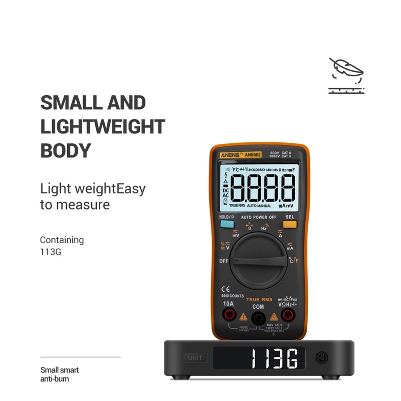 ANENG AN8002 6000 Counts True RMS Multifunctional Digital Multimeter Voltmeter