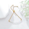 LIUANAN 18K Golden Birthstone Bracelets for Women Dainty Natural Stone