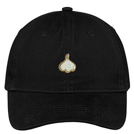 Trendy Apparel Shop Garlic Embroidered Cap Premium Cotton Dad Hat - Black