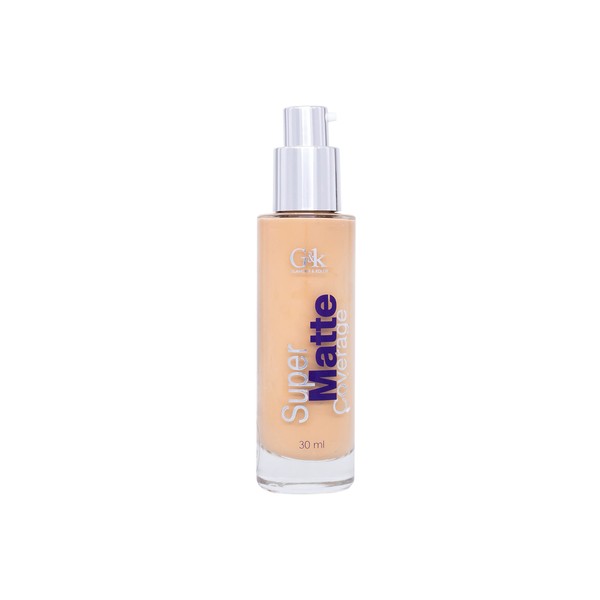 Base de maquillaje liquida, Super Matte Coverage, G&K, GKM003, Textura