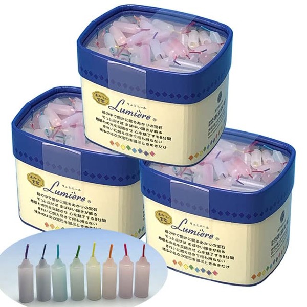 Lumiere 171-07 Candles, Approx. 330 Candles, Burning Time: Approx. 8 Minutes, Tokai Wax (Set of 3)