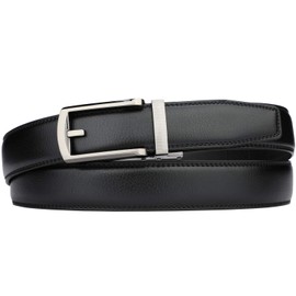 HIMI Men's Comfort Genuine Leather Ratchet Dress Belt with Automatic Click Buckle (Suit Pant Size 28"-44", Style 23 -Black)