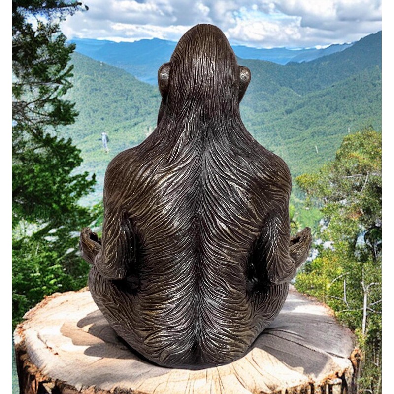 Top Brass 6” Bigfoot Yoga Statue Sasquatch Lotus Pose Meditation